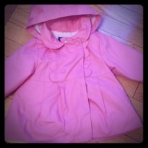 Jacadi Paris 12M Pink Spring Coat -Detachable Hood